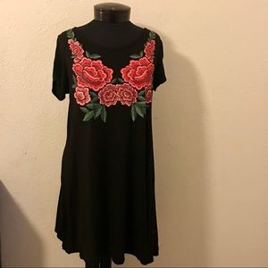 Black dress with roses